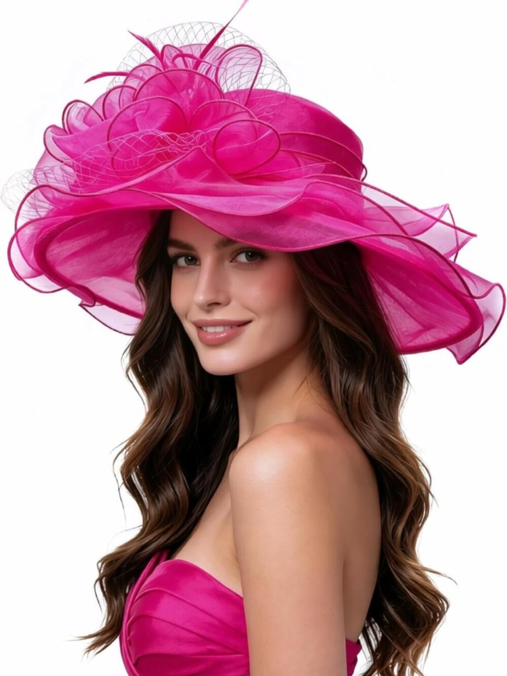 Elegant Women's Organza Fascinator Hat for Church, Derby, Bridal & Tea Party